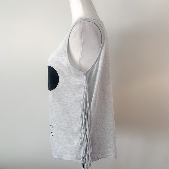 Disney Mickey Gray Boho Fringe Tank Top Size Large - Picture 5 of 9